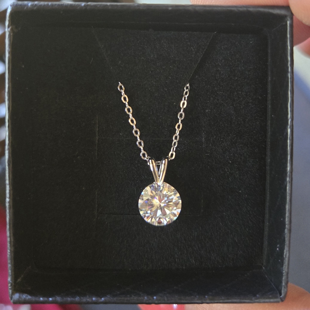 Elegant Sterling Silver Moissanite Pendant Necklace